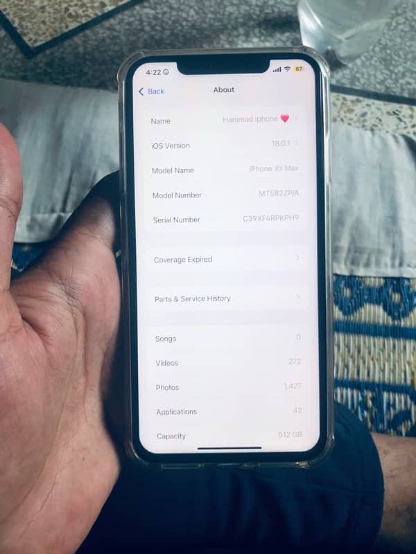 iPhone Xsmax 512 gb  battery  health  79 telenor  sim working 7