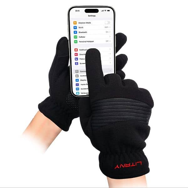 1 Pc fleece plain leather gloves 8