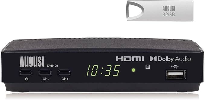 Freeview HD TV Set Top Box Recorder - August DVB400 - Watch Live, Sche 0