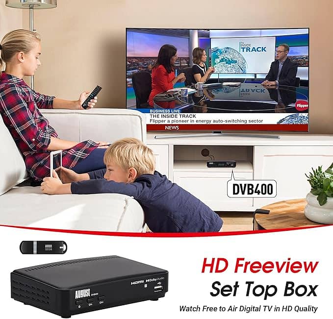 Freeview HD TV Set Top Box Recorder - August DVB400 - Watch Live, Sche 1