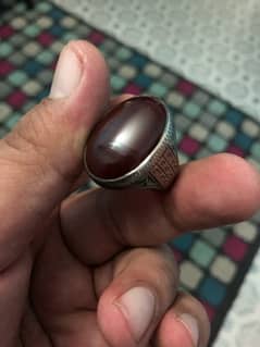 yamani aqeeq on silver ring