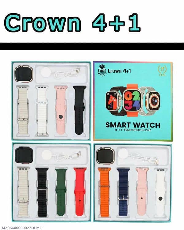 New smart watch with 4streps free 0