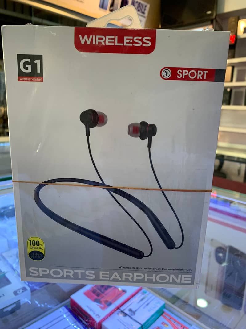 G1 Bluetooth Neckband earphones with COD 0