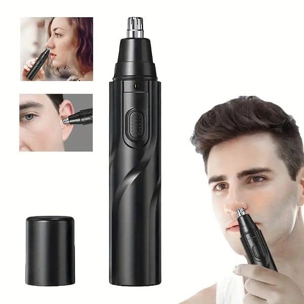 Electric Nose Hair Trimmer, Battery Powered Nose And Ear Hair Trimmer, 4