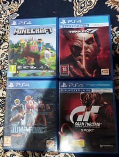 Tekken7 (special edition), Jump Force, Minecraft and GranTurismo Sport