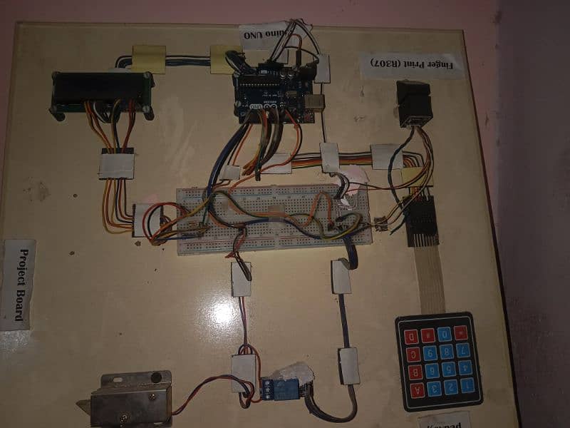 Arduino UNO, Finger Print , Door Lock, Number pad, LCD 1