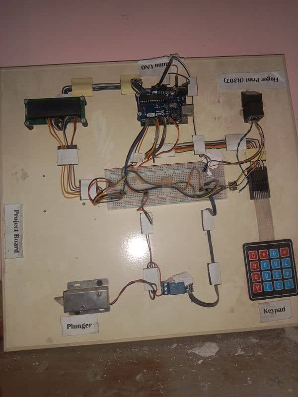 Arduino UNO, Finger Print , Door Lock, Number pad, LCD 2