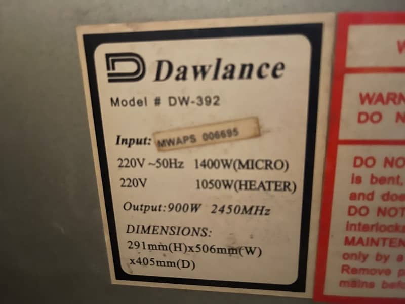 Dawlance Microwave oven 6