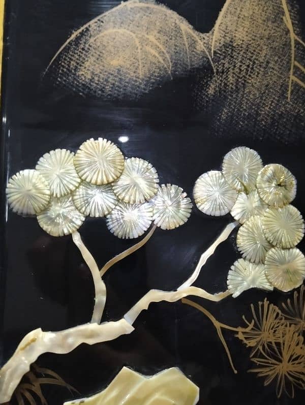 Chinese Asian Lacquer Mother Of Pearl Wall Panel//Chinese wall pearl 6