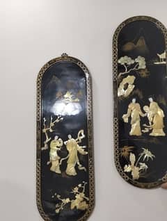 Chinese Asian Lacquer Mother Of Pearl Wall Panel//Chinese wall pearl