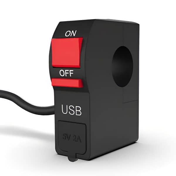 On/off & Usb Port 2 Amp 5 V Universal Switch For Bike, Extra External 2