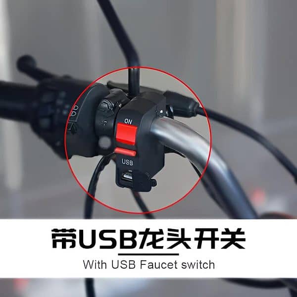 On/off & Usb Port 2 Amp 5 V Universal Switch For Bike, Extra External 5