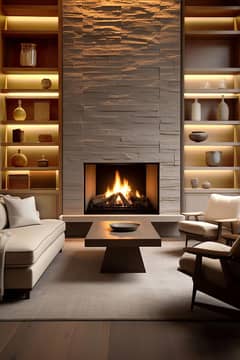 Fire Place / Living room decore /Luxury living room /Tv wall design