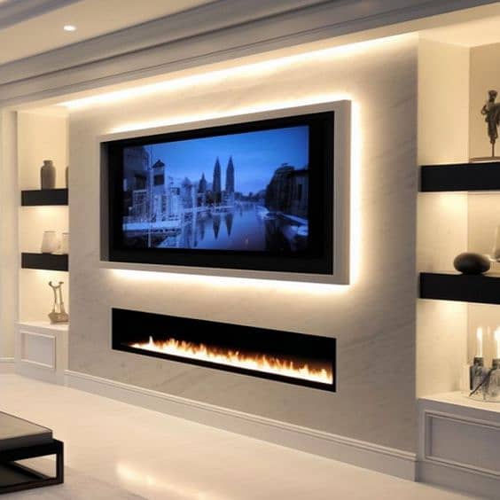 Gas fire place / marble fireplace/ media wall decore/ wall decor ideas 19