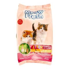 2 in 1 Deal  Meow Fresh Kitten Dry Cat Food with bawl 450 Gm 0