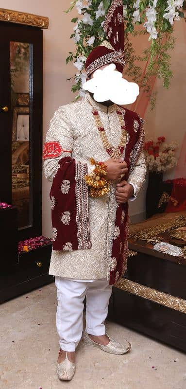 Sherwani with Kulla Khussa Mala and Shawl 1