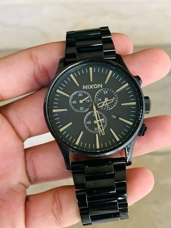 Nixon Sentry Chronograph All Black A386-001 Original Watch 9/10 0