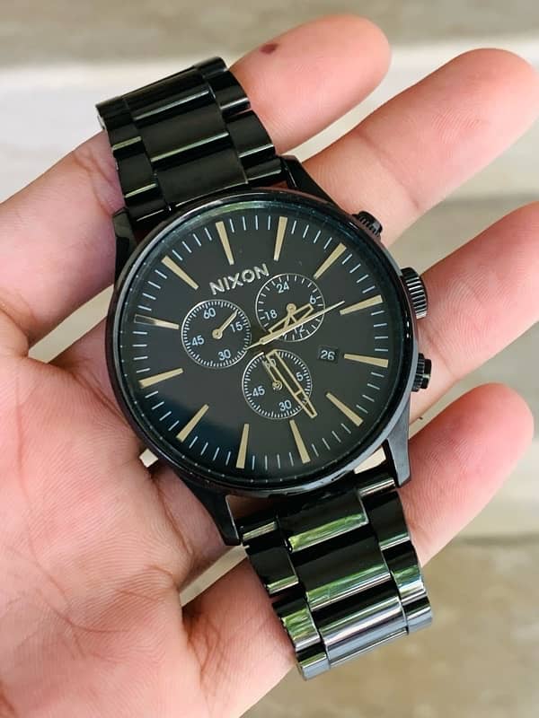 Nixon Sentry Chronograph All Black A386-001 Original Watch 9/10 6