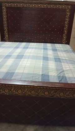 full wooden bed set with side table and dressing table i