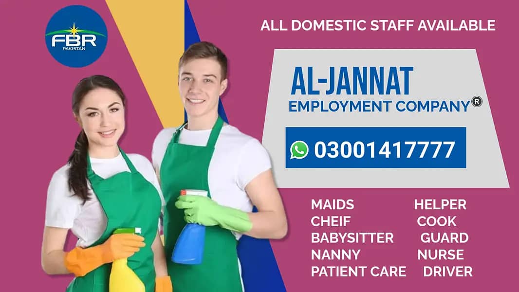 Baby Sitter , Maids , Driver , Cook Chef , Nurse , Baby care Available 0