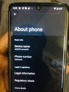 AQUOS Sense5G  4/64 Condition 10/8 NoN PTA Bake All ok ha 0