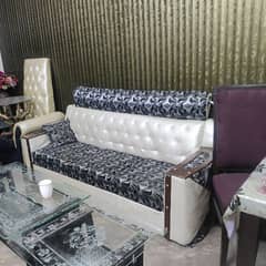 sofa set for sale black and silver color 0