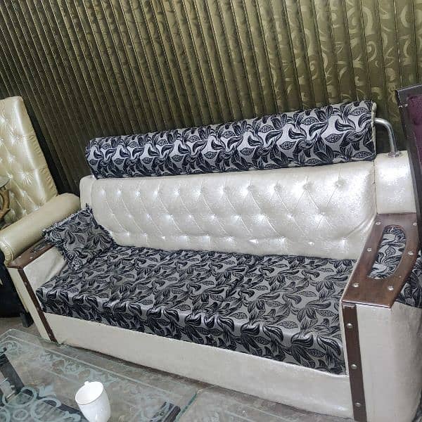 sofa set for sale black and silver color 1