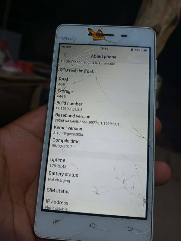 vivo y57 4 64 with box  glass damji ha Baki all ok ha 0