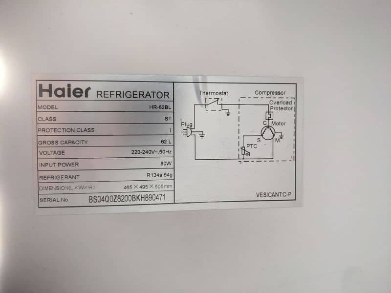 Haier Mini Refrigerator HR-62BL for sale 6