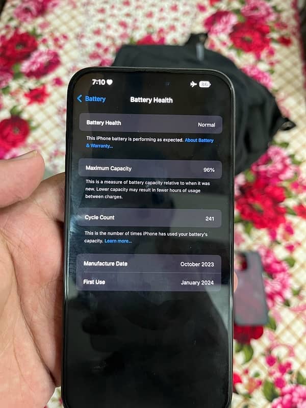 iPhone 15 pro max LLA model blue 256gb Factory unlock 96 health 2