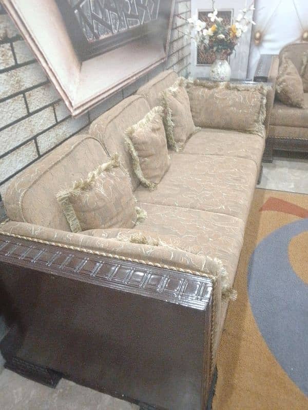 7 seater sofa set with curtain available for sale 3