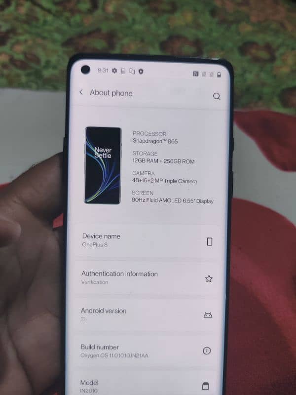 OnePlus 8, 12/256, dual sim approved. 9