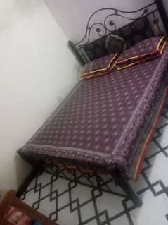 iron bed with mattress