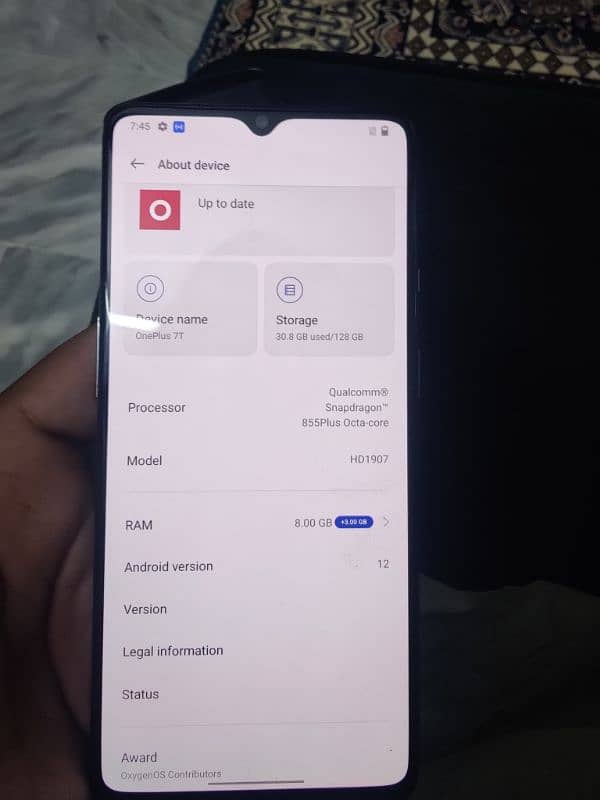 OnePlus 7T 8/128 PTA approved back broken 5