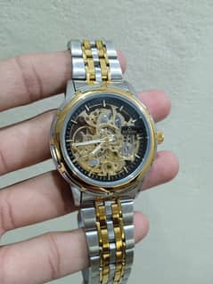 skeleton watch with shining needles