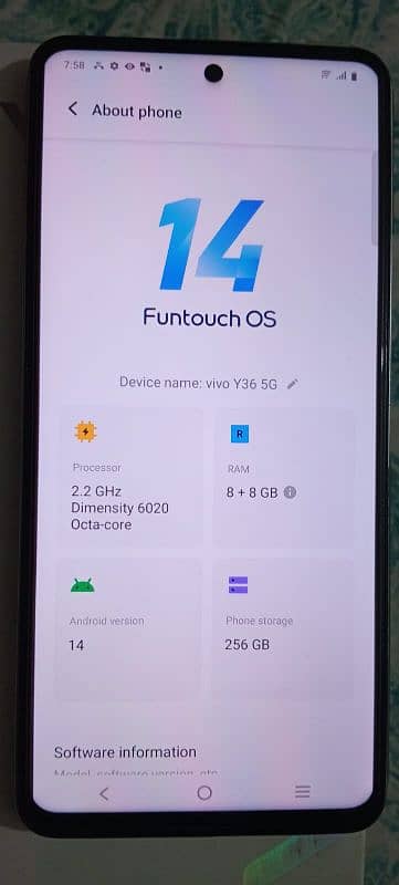 vivo y36 8+8ram 256gb under warranty new condition 2