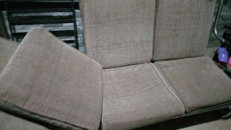 3 sofa sets  1sofa set is 7seater and 2are 5seater set of talbles 5