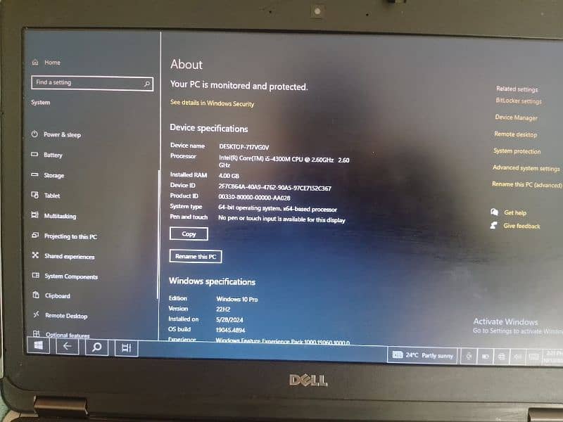 DELL laptop i 5  Generation 4/320 GB 5