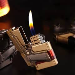 Retro Grinding Wheel Lighter Metal Body Refillable Lighter Men Gift