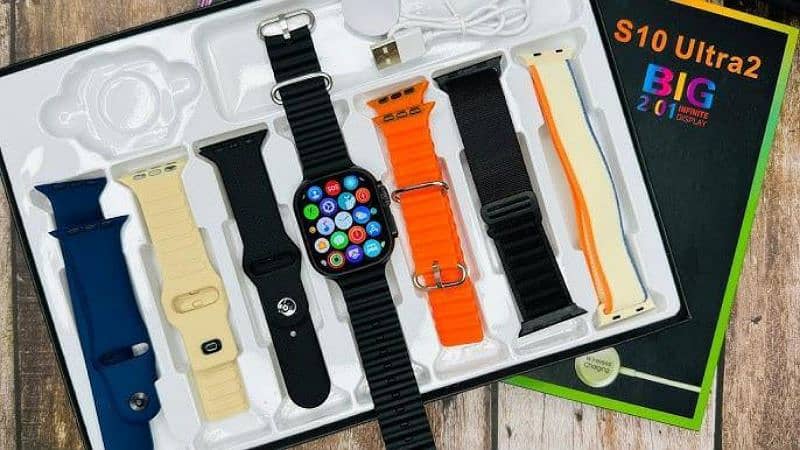 S10 ultra 2 watch with 7 straps smart watch with trending straps 2