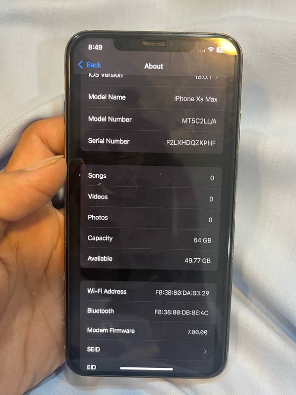 iPhone xsmax pta 64 gb 89 battery health 8