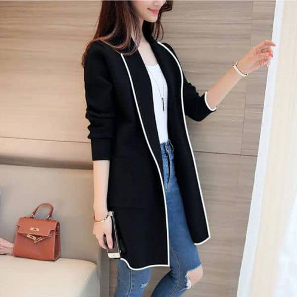 1 pc women's stitched Fleece Plein lapel coat 2