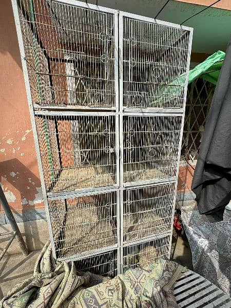 8 portion  cage with feeding pots and birds house 1