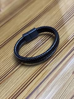 Black Leather Bracelet