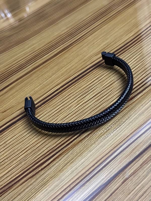 Black Leather Bracelet 1