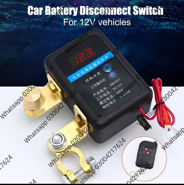 Remote Car Battery Disconnect Switch 12V 240A Kill Switch Automa 0