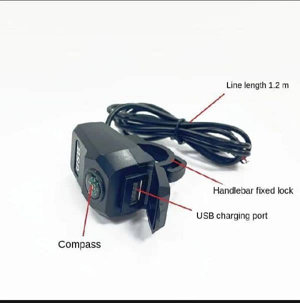 motorcycle mobile usb charger 2a white campuses 5