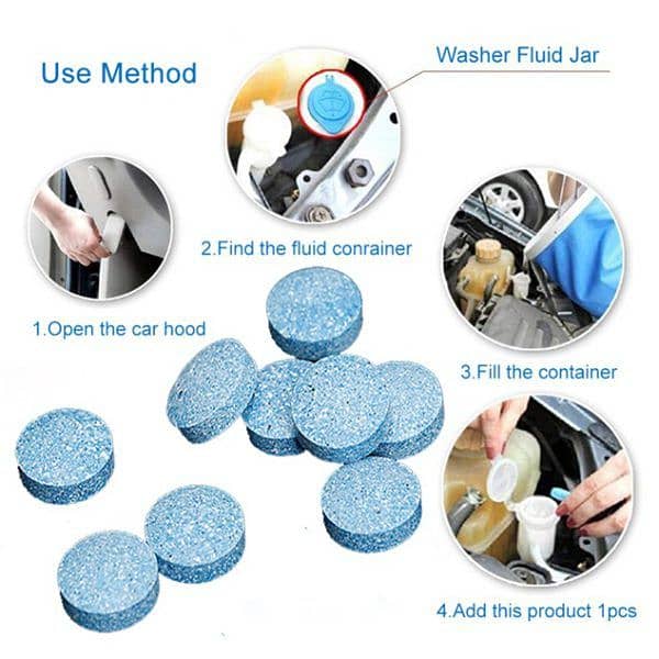 10pcs Car Windshield Cleaner Solid Cleaner Effervescent Tablet Glass 0