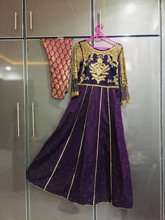 Purple colour formal dress. 0