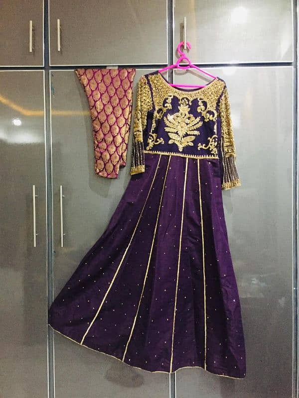 Purple colour formal dress. 2